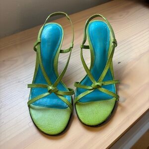 Ralph Lauren Lime Green Strappy Heels